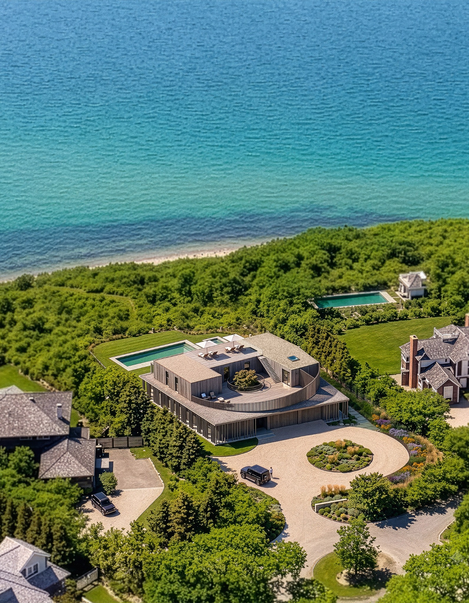 Coastal residence aerial visualization