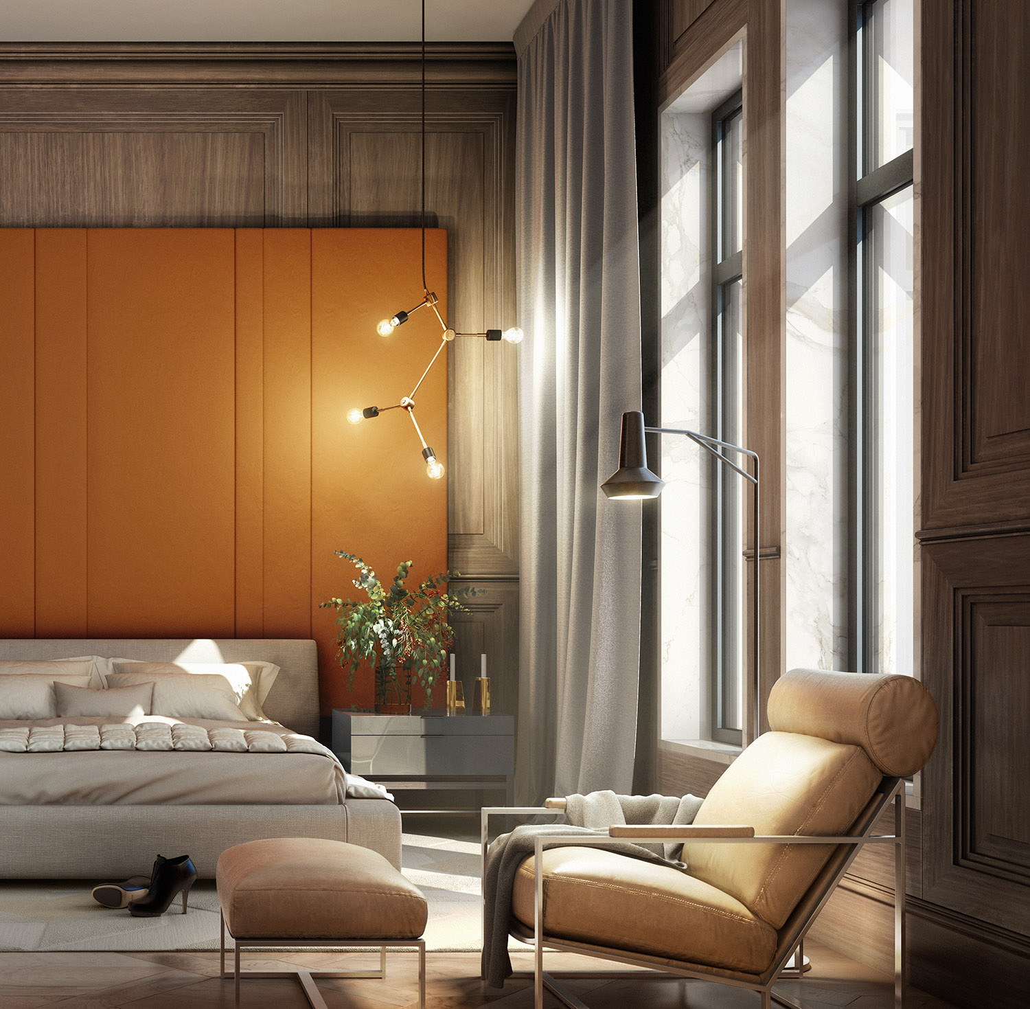 De La Pointe bedroom interior visualization