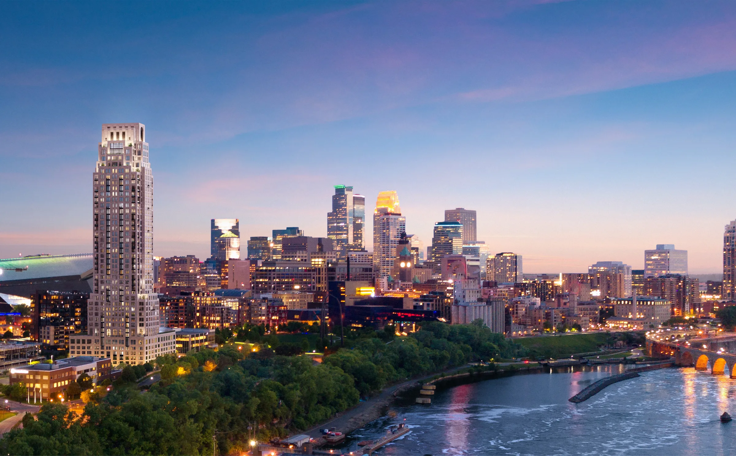 Eleven on the River skyline visualization