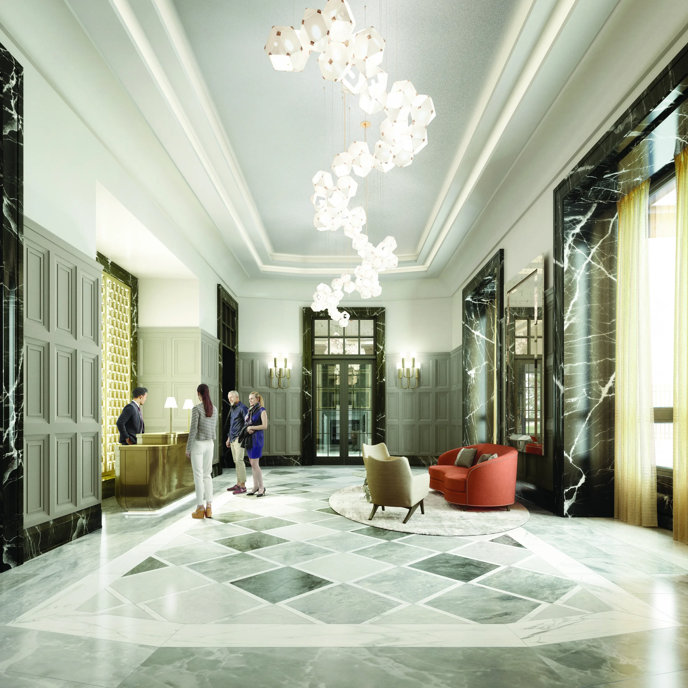 Eleven on the River lobby visualization