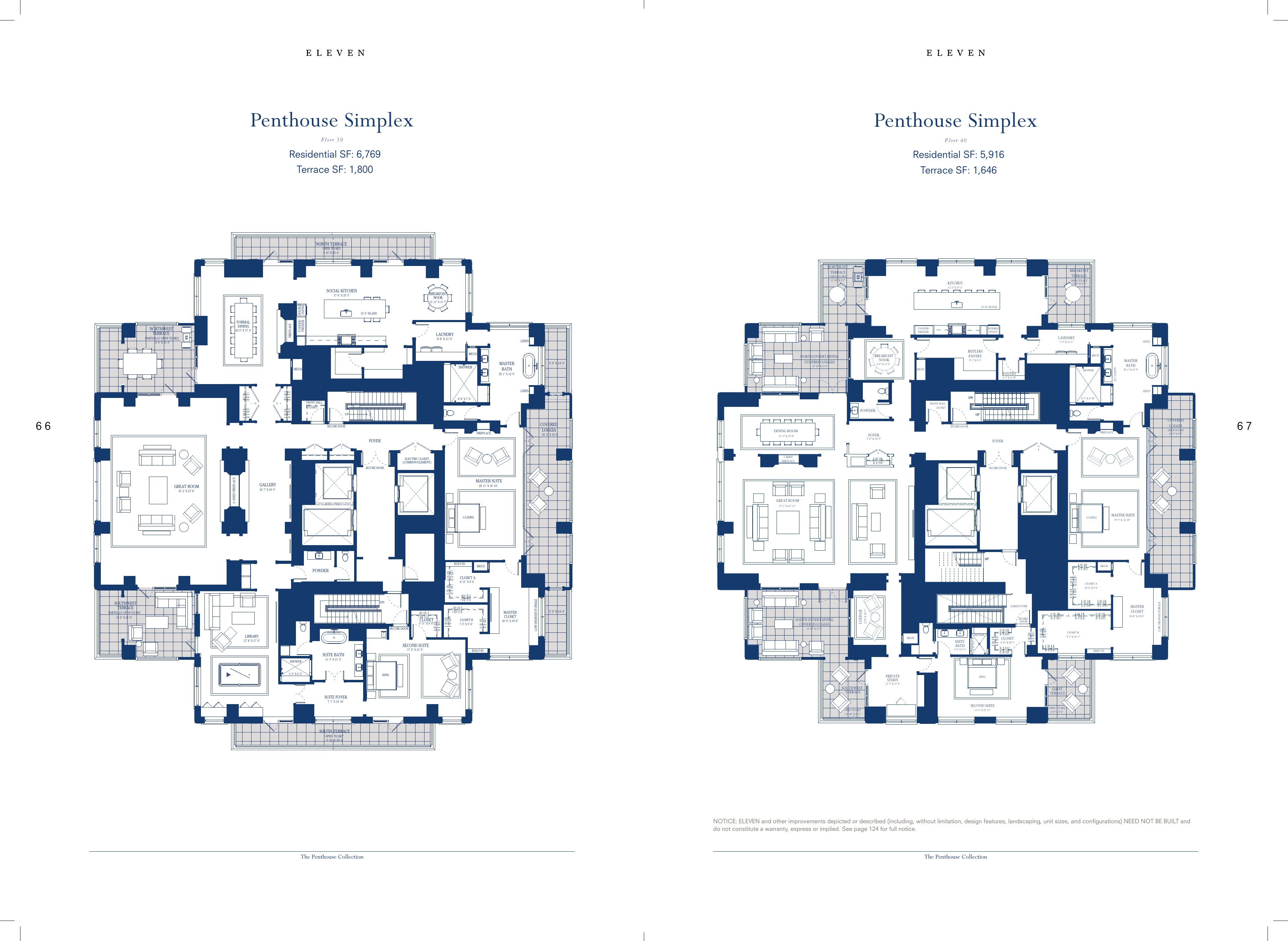 Eleven Penthouse Collection simplex plans