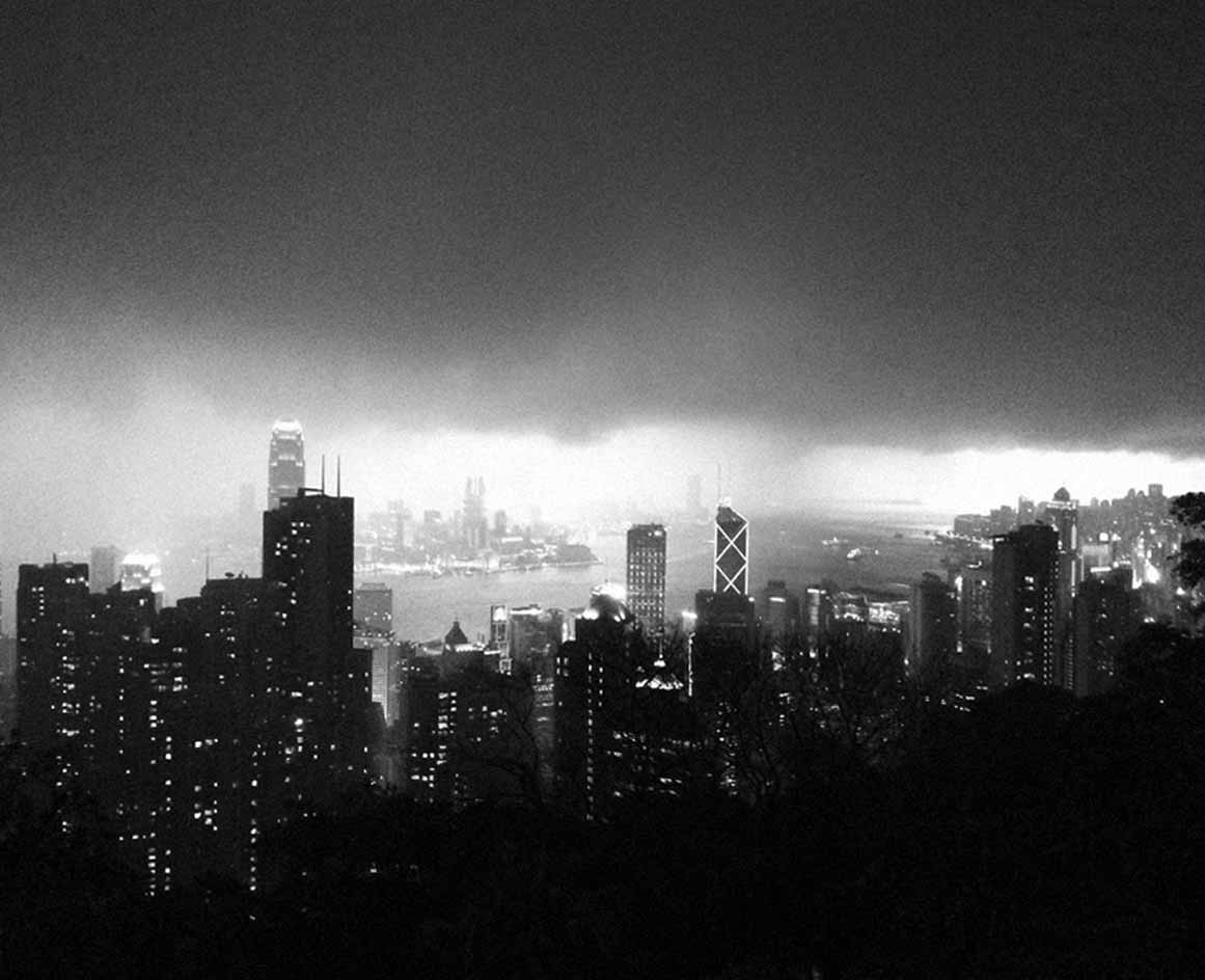 aerial view of atmospheric Hong Kong