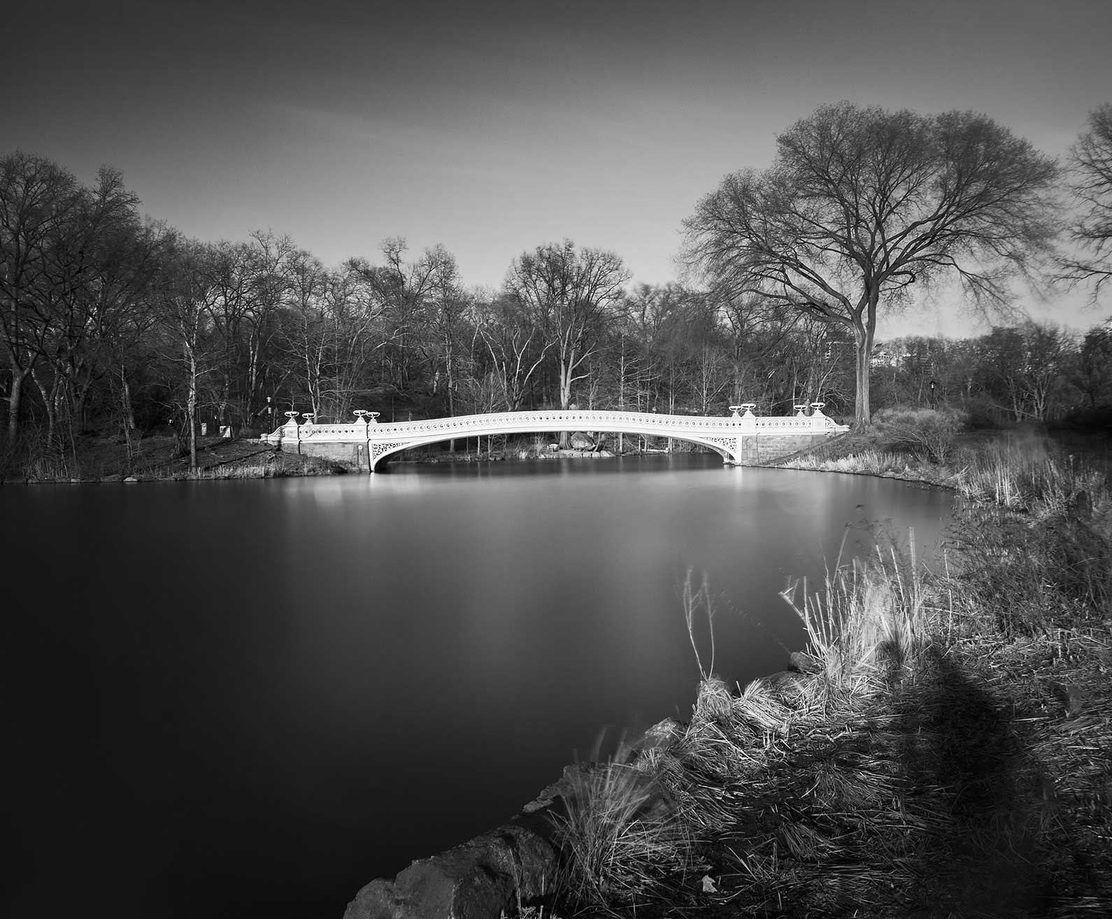 Long exposure of Central Park bridge